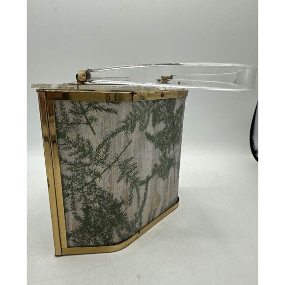 Vintage MCM Majestic Lucite Purse Handbag Pressed Pine Tree Branches - Picture 5 of 16